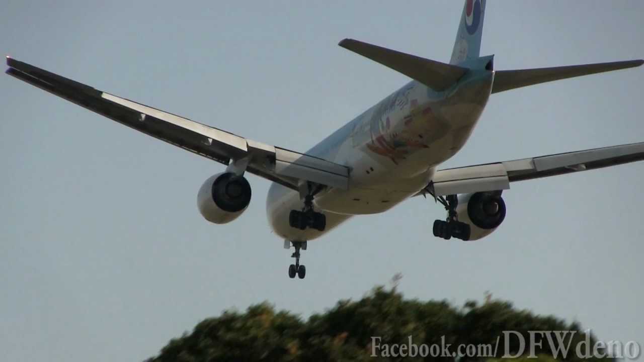 Emirates 777 Landing DFW + Korean Air