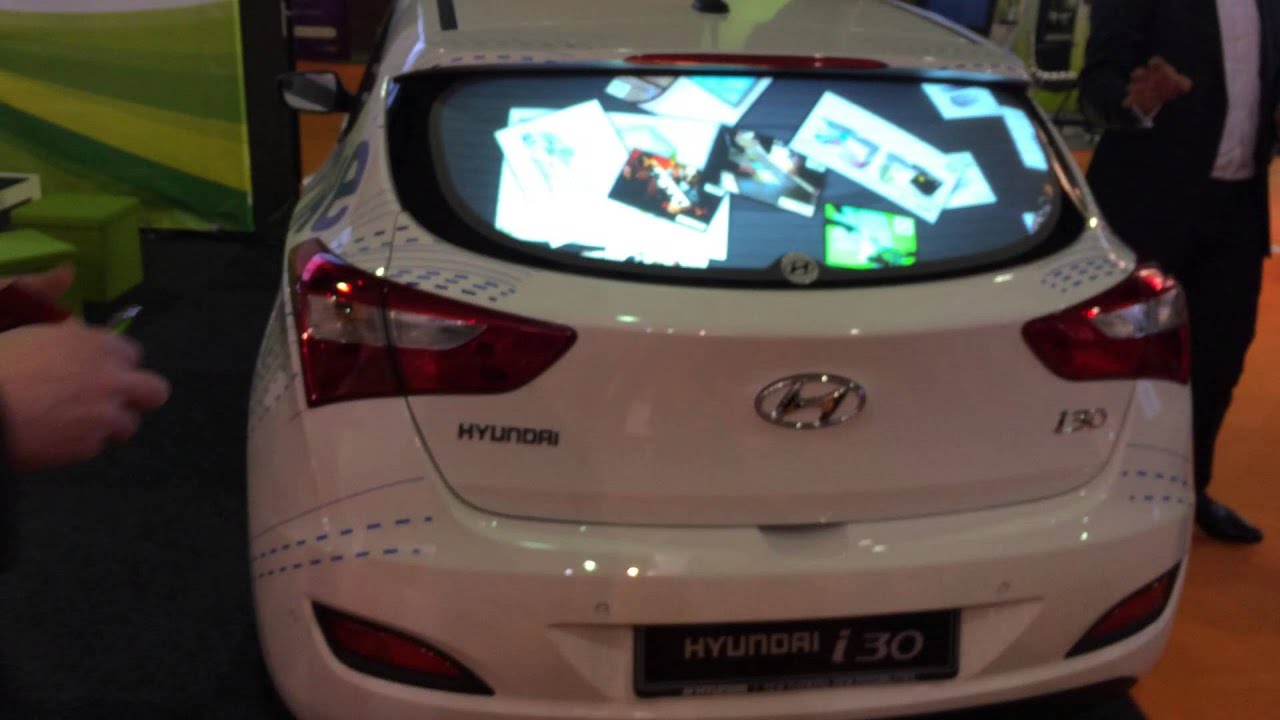 Car with interactive back window