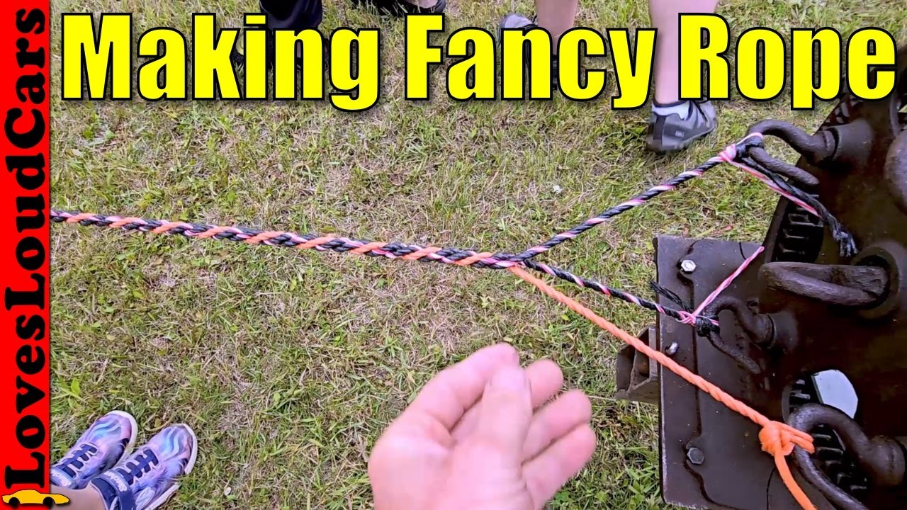 Using antique Wonder rope maker to make colorful rope