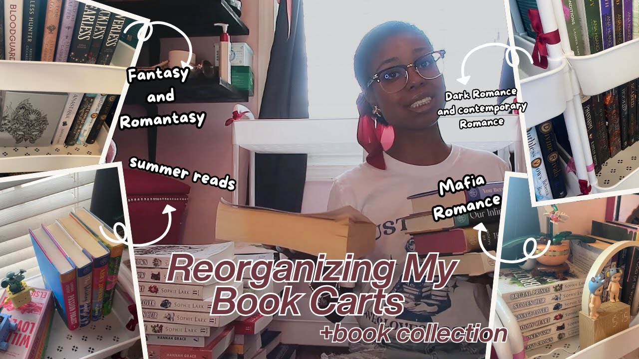 REORGANIZE MY BOOK CARTS W/ME & 50+ BOOK COLLECTION 📚📖🧸