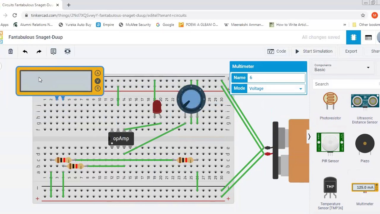Night Light circuit: Using LM 741 Operational Amplifier