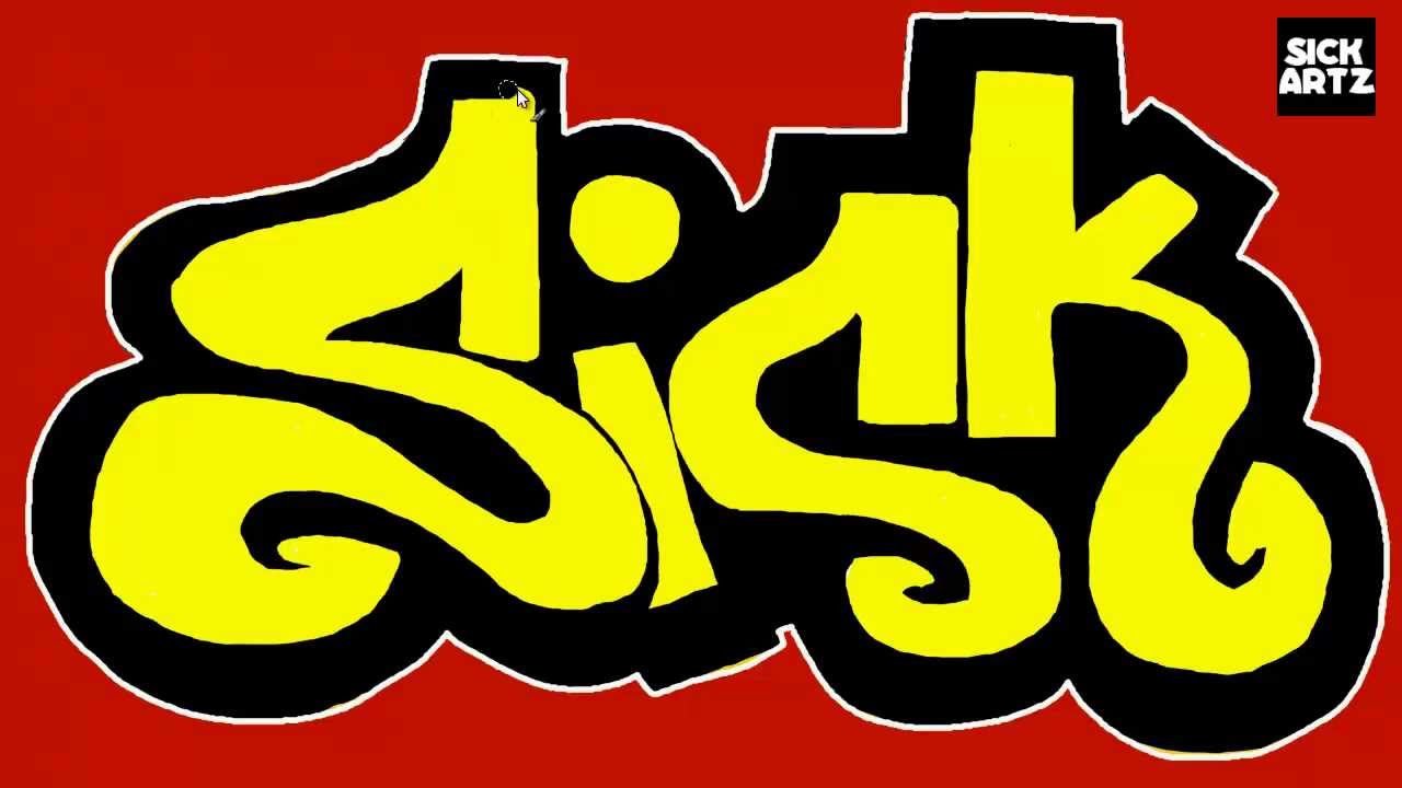 HOW TO DRAW GRAFFITI SICK SPEED PAINTING TUTORIAL SKETCH LEARN MS PAINT LERNEN BLACKBOOK LETTERS