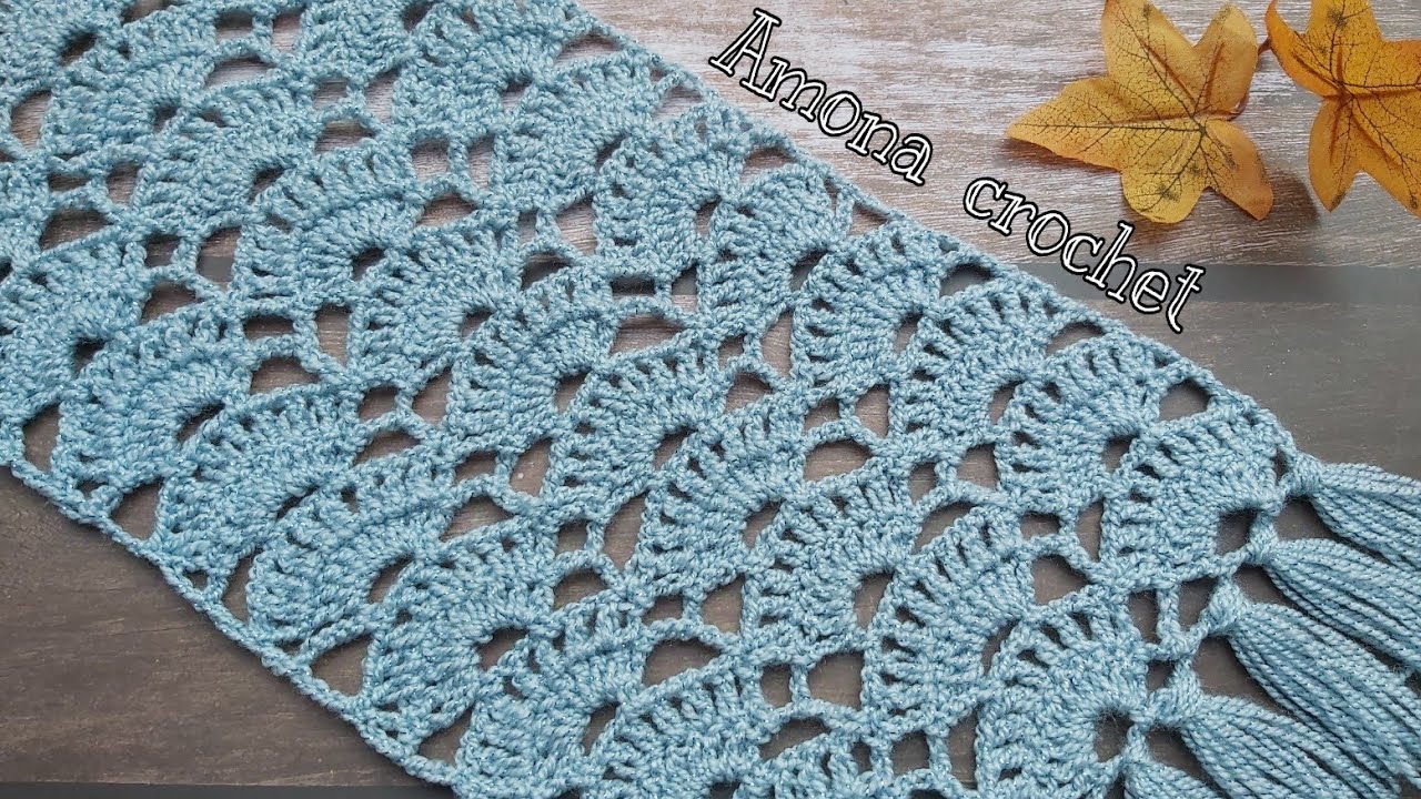 كروشية شال/ كوفية مميزة بغرزة سهله للمبتدئين   Easy crochet scar
