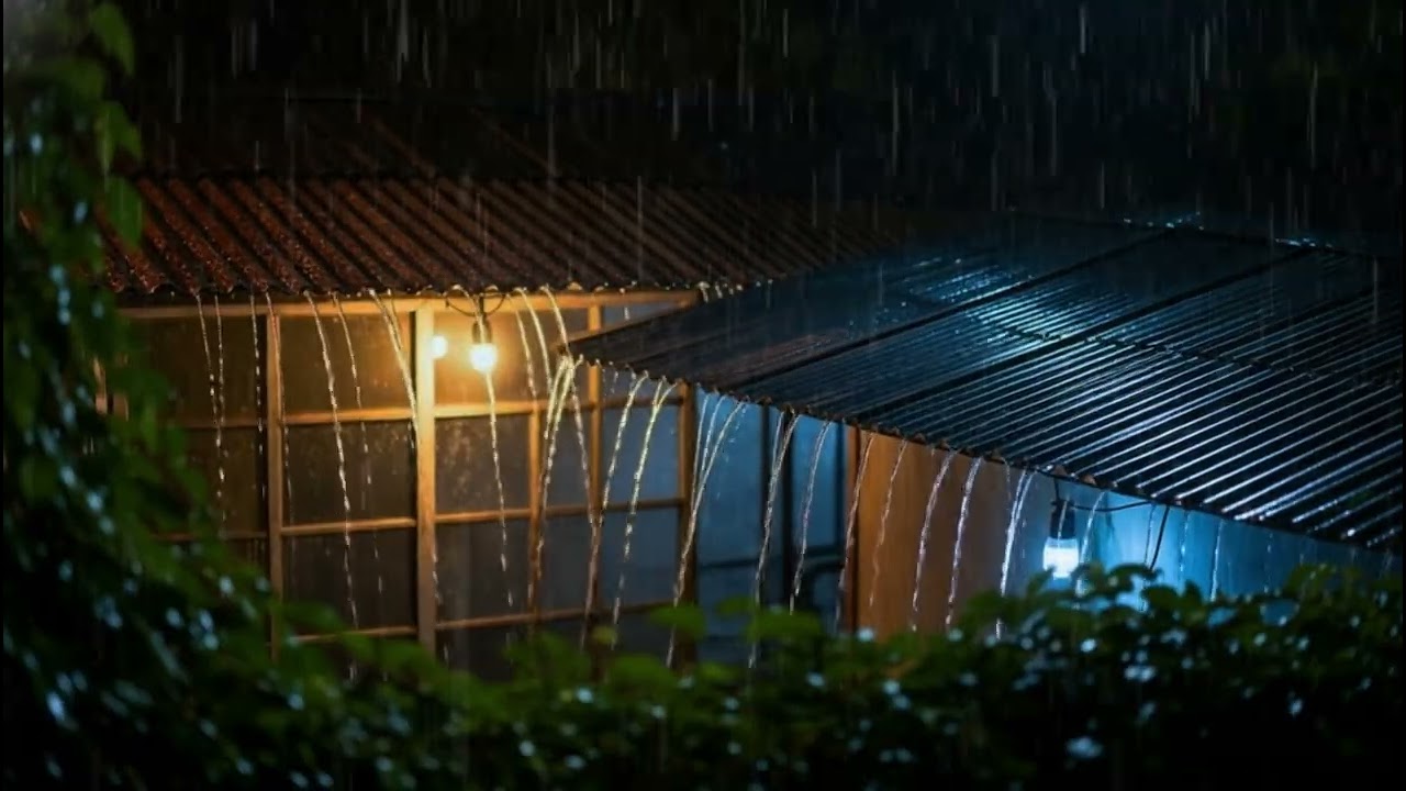 Peaceful Village Rain Sounds Among Green Leaves | Deep Relaxation and Stress Relief