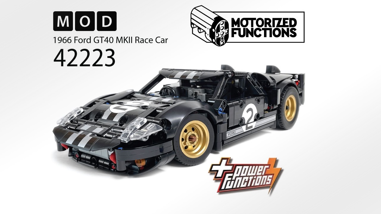 Motorized LEGO® Technic™ 42223 1966 Ford GT40 MKII Race Car RC MOD for Power Function Motors