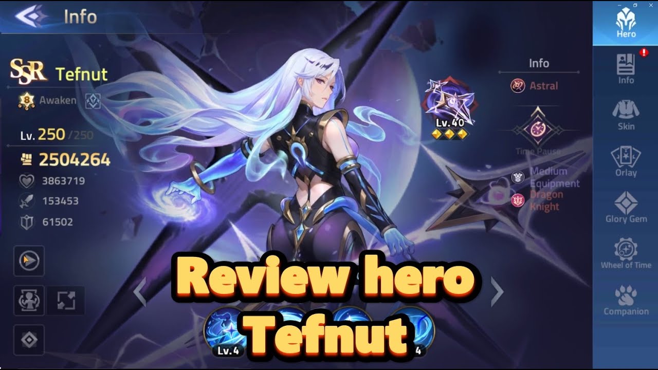 Review hero Tefnut - hero tinted mirage  - Mobile Legends Adventure