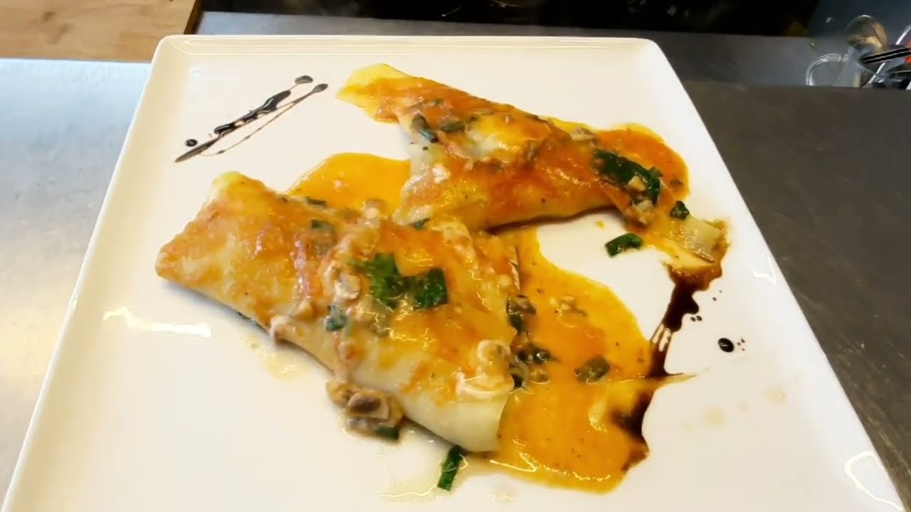 Cannelloni et Ravioli aux Champignons, Epinards ,Basilic et Taleggio..
