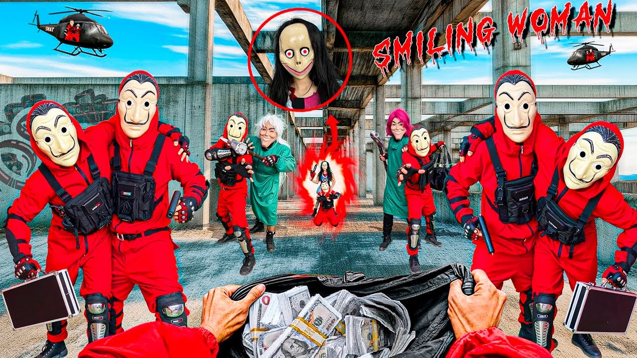 ESCAPE THE ABANDONED HOUSE 💀 MONEY HEIST VS SMILING WOMAN | POV HORROR