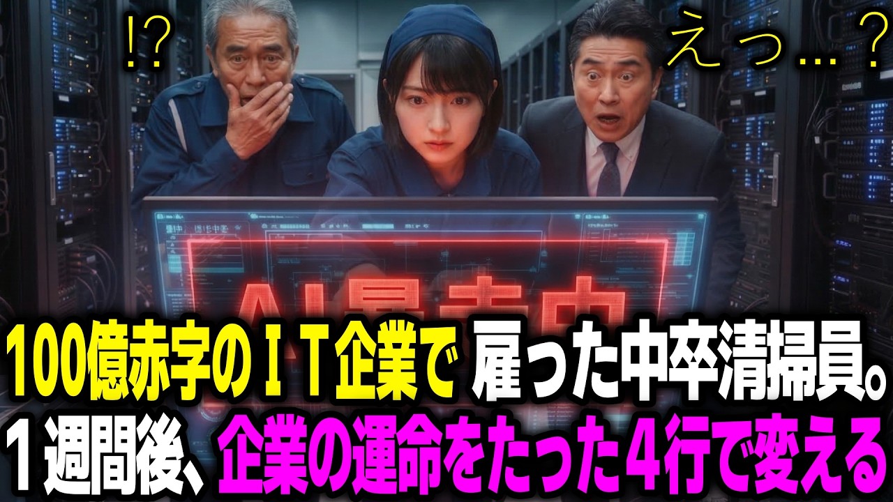 100億赤字のＩＴ企業で雇った中卒清掃員。１週間後、企業の運命をたった４行で変える