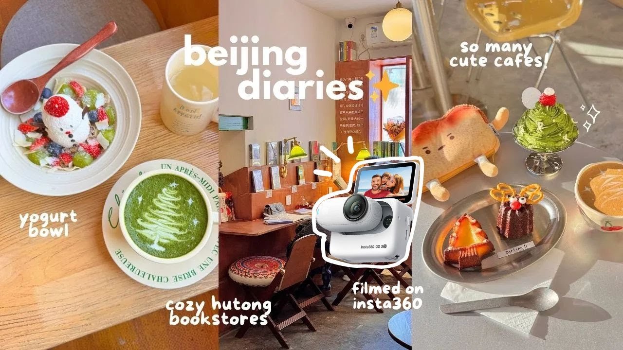 life in beijing ☃️ cafe hopping, snowman yogurt bowl 🥣 hutong bookstores ✨ insta360 GO3S