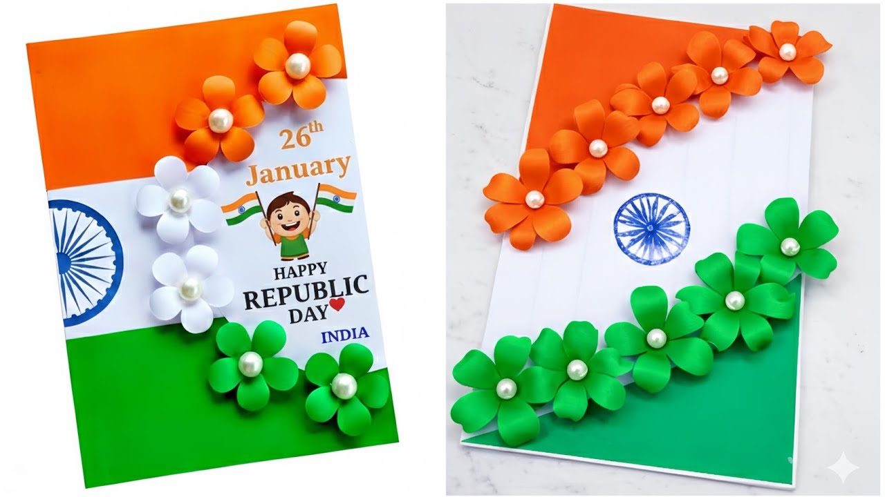 2. 🇮🇳. 26 January public greeting card 2026| republic day activity for kids|republic Day card making