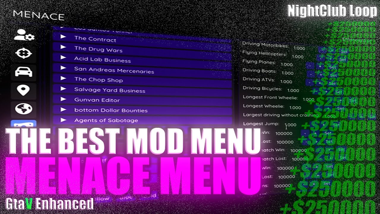 THE BEST MOD MENU MOD FOR THE GTA ENHANCED WORKING IN PUBLIC SESSIONS AND WITH ASUTOMATIC LOADDER!!!