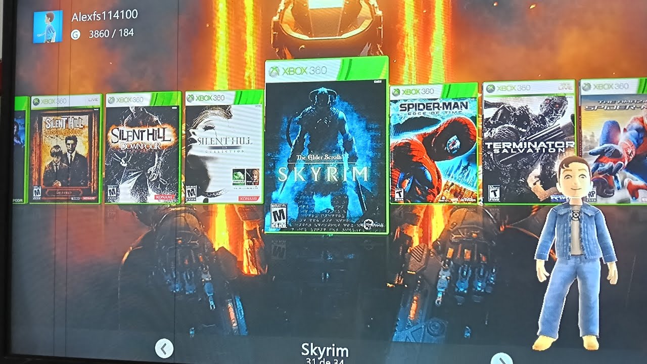 Disco duro 320 GB para Xbox 360 probando skyrim 
