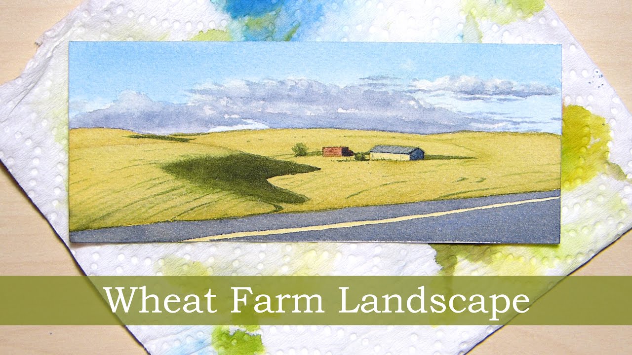Watercolor Palouse Landscape Study