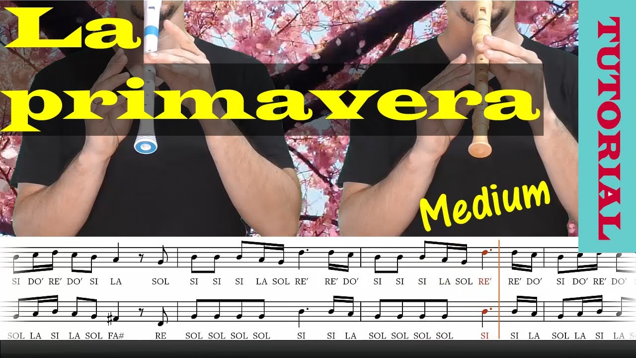 La primavera (Vivaldi) - Tutorial flauta con partitura | Karaoke instrumental