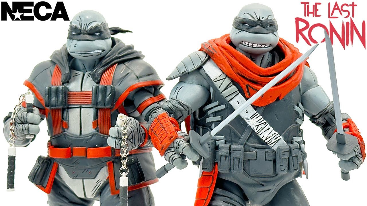 NECA TMNT Last Ronin Nightwatcher Leonardo & Michelangelo Review!