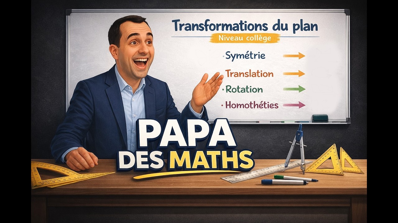 Transformation du plan (4) : Cours (4ème) : Rotation