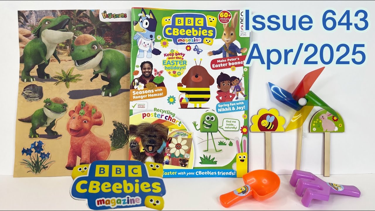 CBeebies magazine, issue 643, Apr/2025 with spring garden play set 🌿🌷🍃🌺🪴👨‍🌾