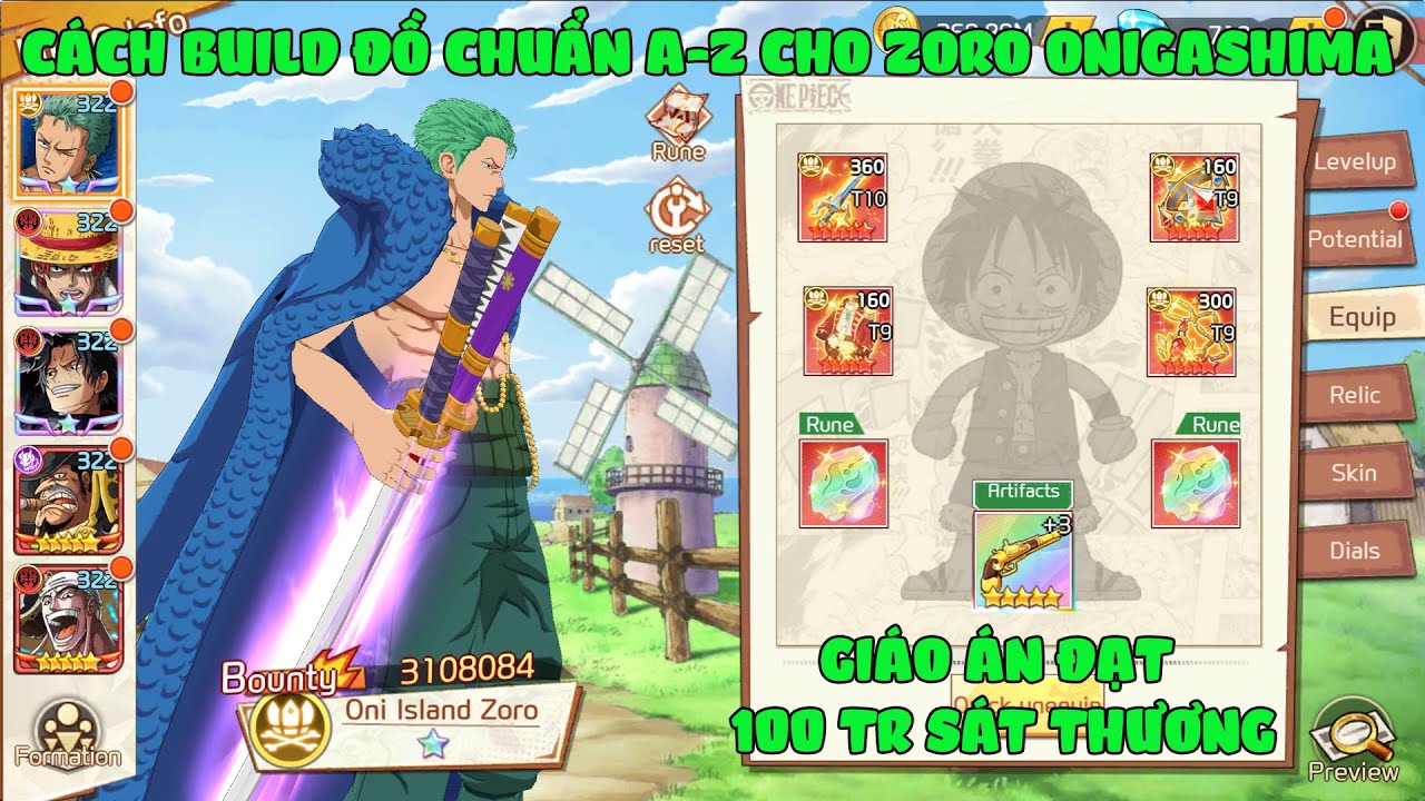 KHO BÁU TRUYỀN THUYẾT - CÁCH BUILD ĐỒ A-Z CHO SIÊU TƯỚNG ZORO ONIGASHIMA ĐỂ ĐẠT 100TR SÁT THƯƠNG