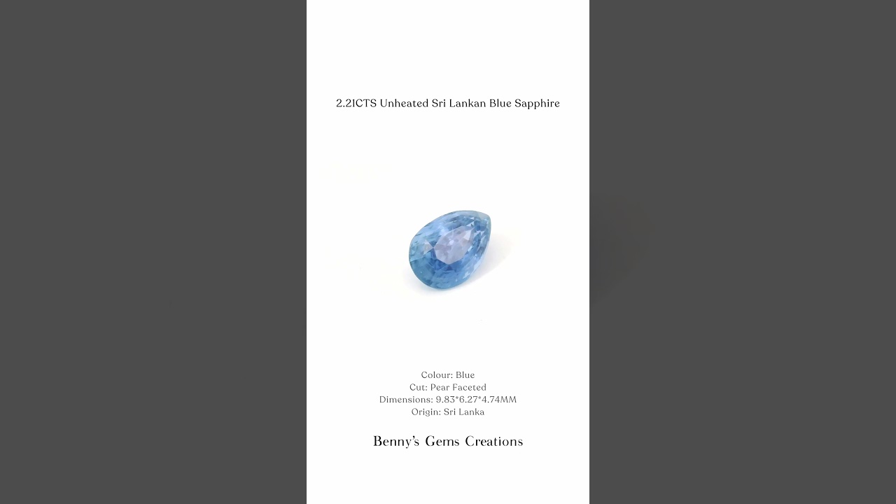 2.21CTS Unheated Sri Lankan Blue Sapphire 
