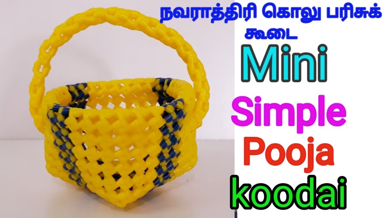 Easy Mini Pooja Basket  With Handle Making tutorial For Beginners