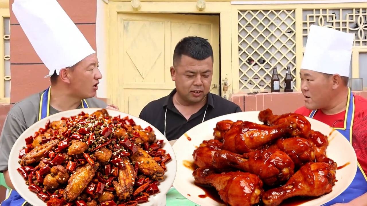 农村兄弟因厨艺争执不休，辣子鸡翅pk红烧鸡腿，厨神争霸赛谁赢谁输？ #乡村生活家  #新农人计划2024