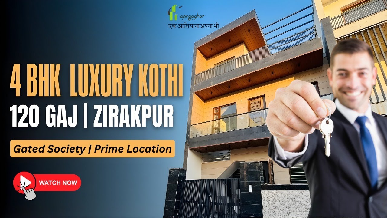 Spacious 4 BHK Kothi in Zirakpur Gated Society Near Airport Road
