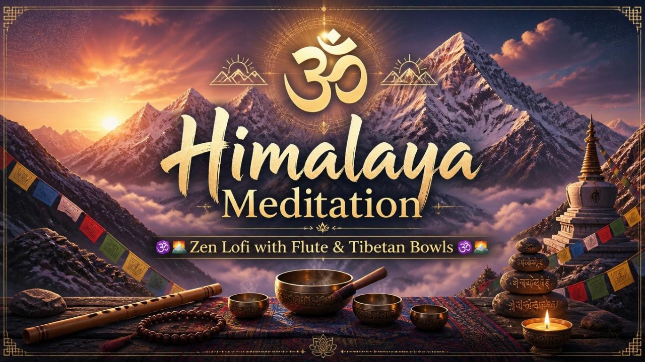 🕉️🌄Himalaya Meditation  🕉️🌄 Zen Lofi with Flute & Tibetan Bowls 🕉️🌄