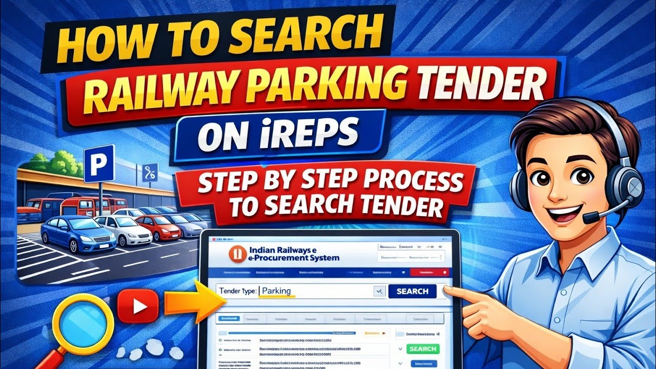 How to search upcoming IREPS (Railway) parking tender  | Railway station Parking Tender Search 