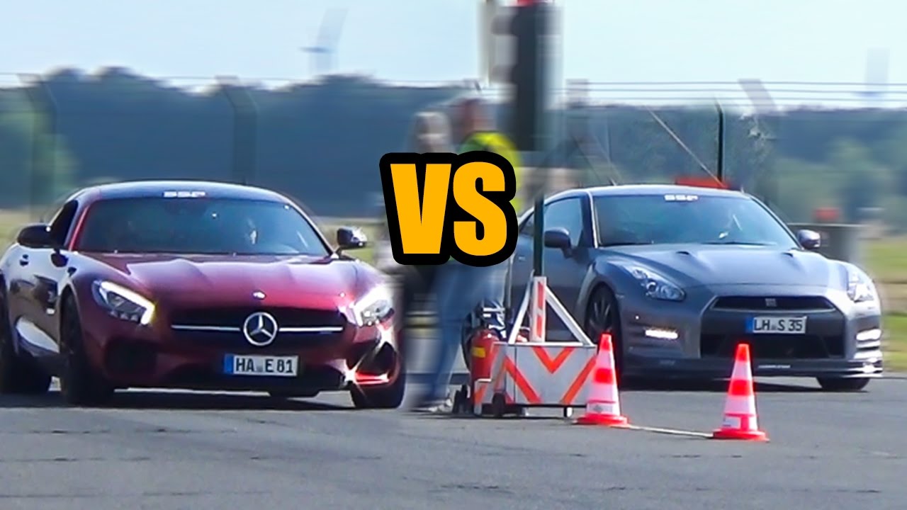 Nissan GTR VS Mercedes-Benz AMG GTS - DRAG RACE!