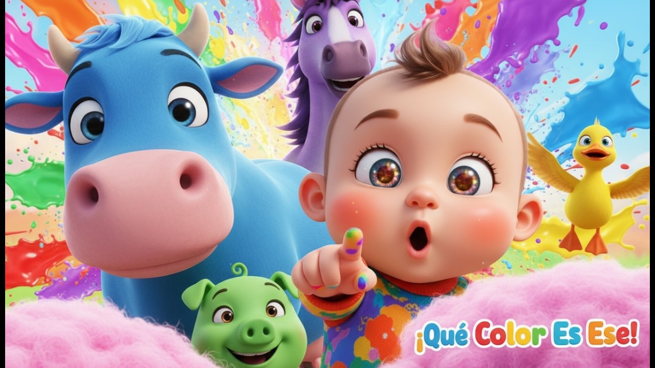 Цветные звери на ферме 🎨🐮🌈 | Мультфильм для детей и весёлое обучение