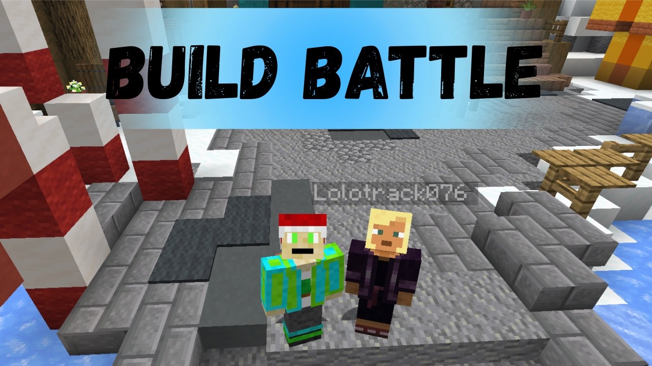 Build Battle с другом на сервере MinePeak.