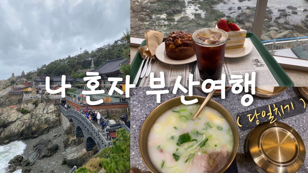 나 혼자 부산 당일치기 여행, 뚜벅이 여행 ( 이재모피자, 돼지국밥, 해동용궁사, 갓샷 커피숍, 광안리 )