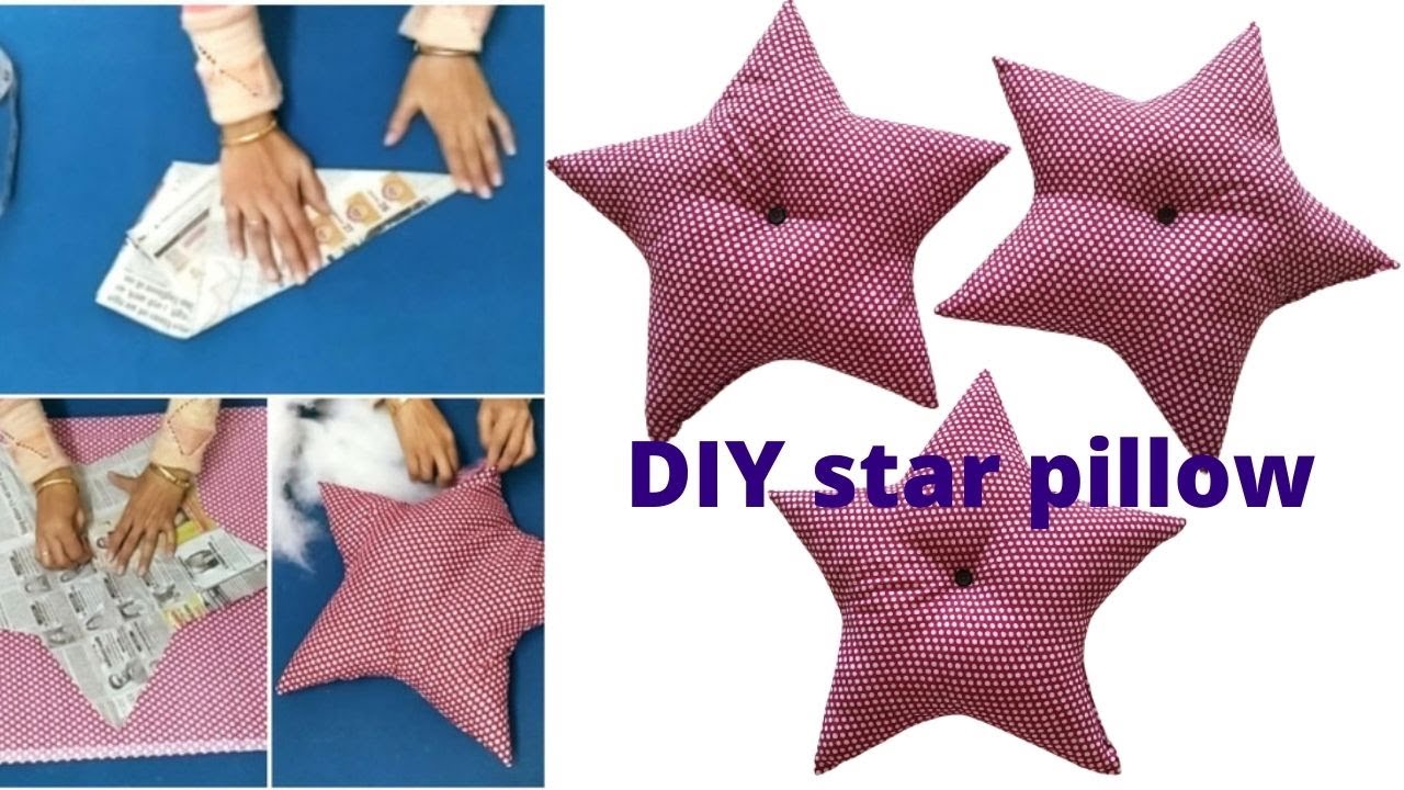 Diy star cushion | Beautiful star cushion ki cutting and stitching | fabric pillow at home