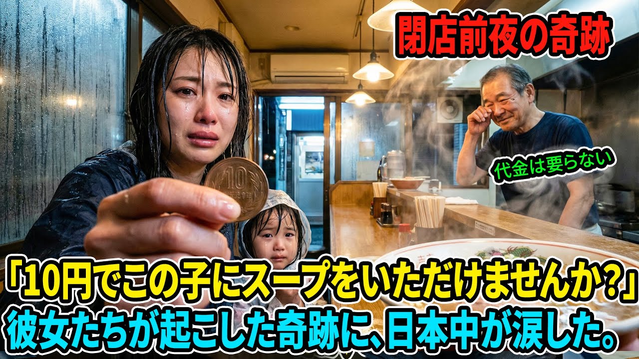 【感動】「10円しかないんです…」土下座する親子に、全財産をかけた特製ラーメンを振る舞った結果→翌日、店が信じられない事態に！