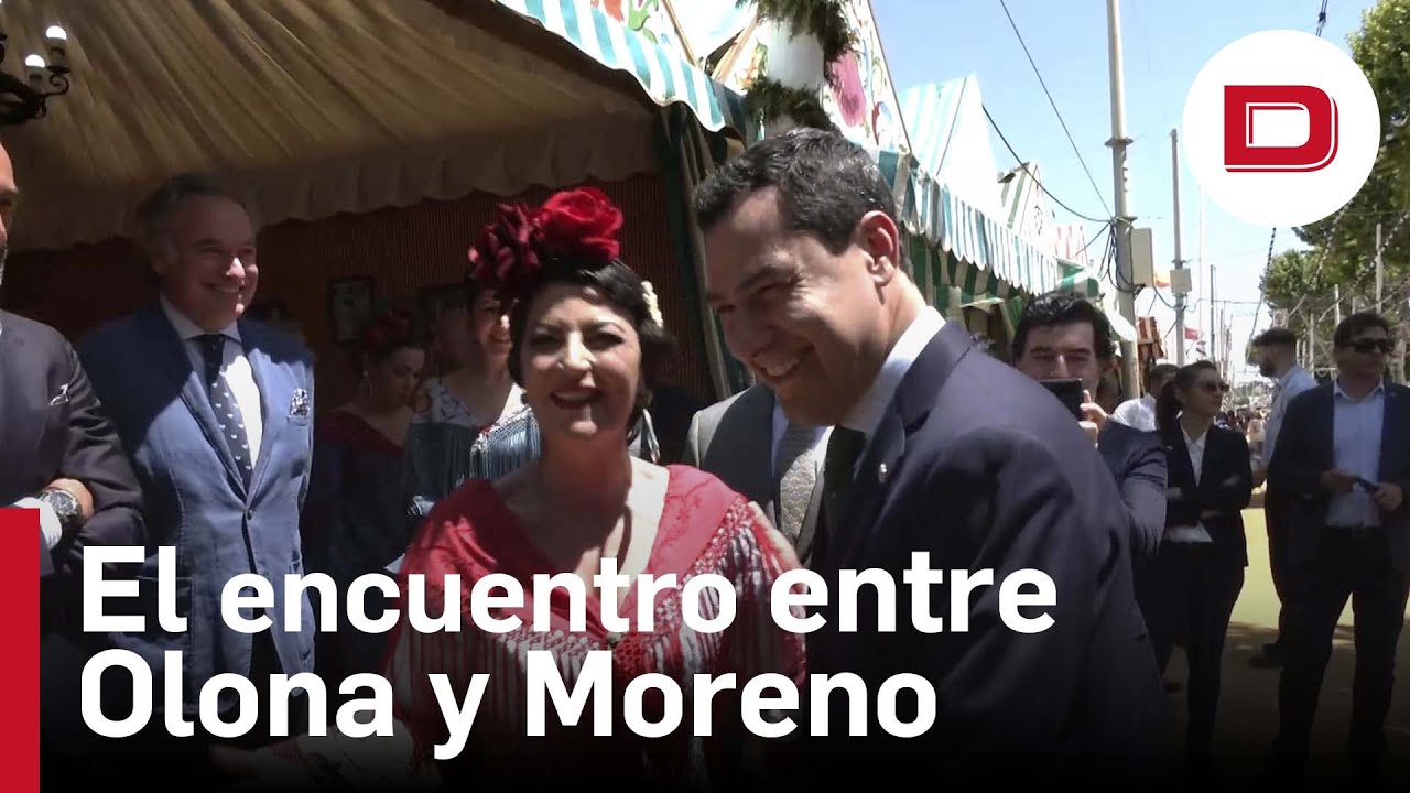Macarena Olona y Juanma Moreno juntos en la feria de abril