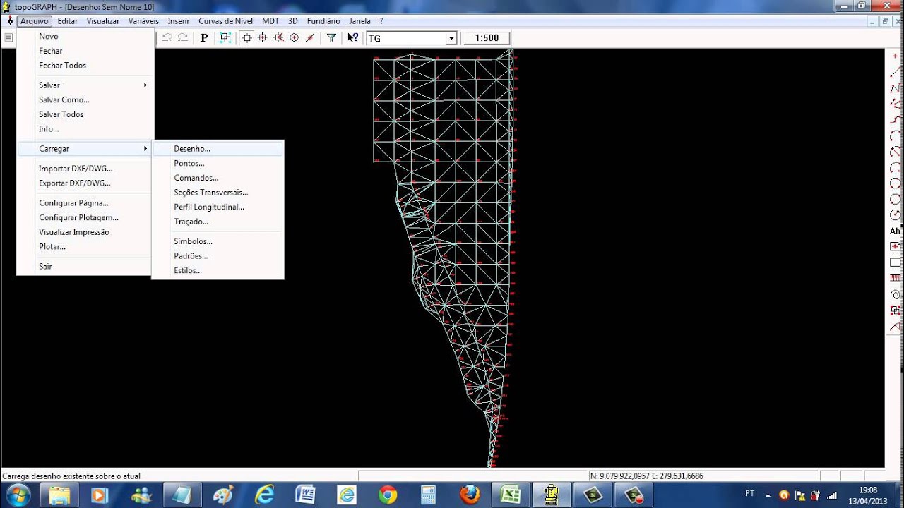 calculando volume no topograph