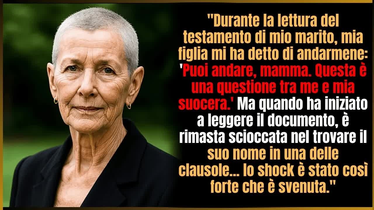 ＂Alla lettura del testamento, mia figlia disse fredda： 'Puoi andare, mamma  Ora è affar mio '＂
