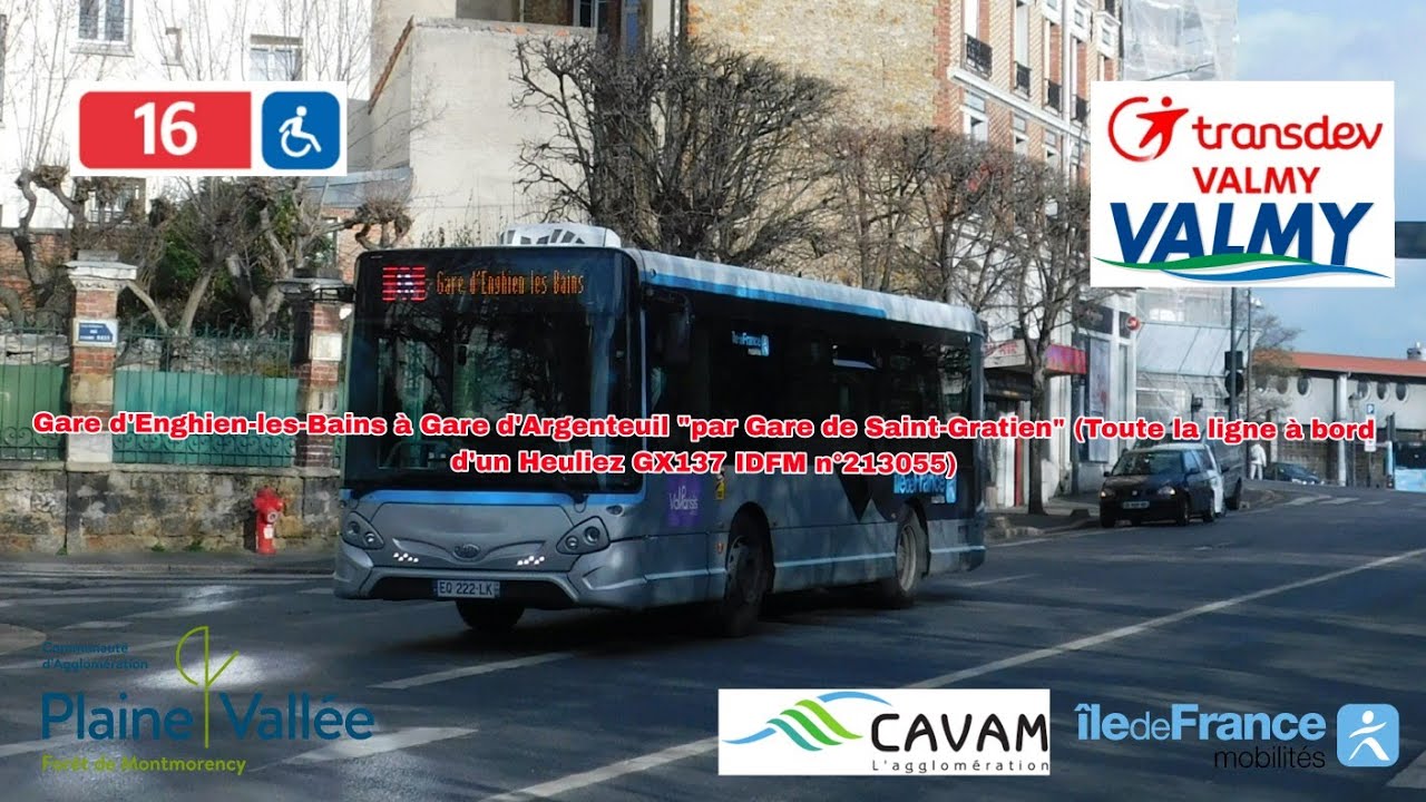 [Ligne 16 Transdev Valmy] Heuliez GX137 IDFM n°213055 - Gare d'Enghien-les-Bains à Gare d'Argenteuil
