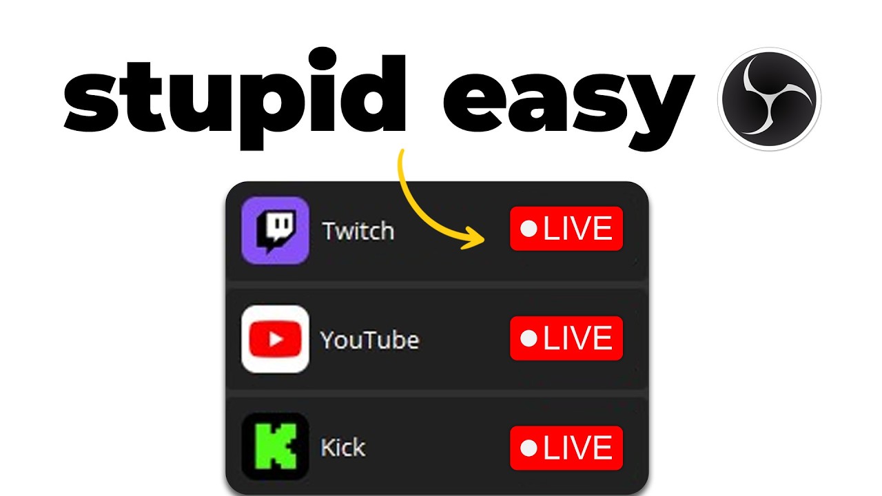 Как организовать мультистриминг на Kick, Twitch и YouTube с помощью OBS (руководство на 59 секунд)