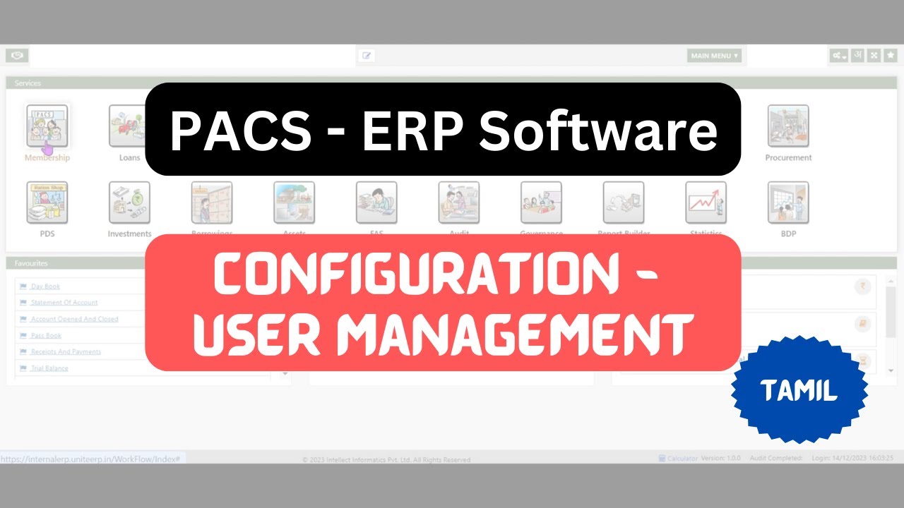 ePACS ERP | Configuration - User Management | Tamil