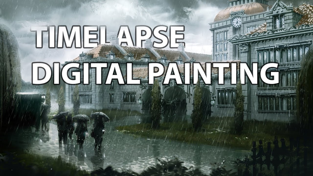 Timelapse Digital Painting - Rain  | enviro architecture concept art illustration speedpainting