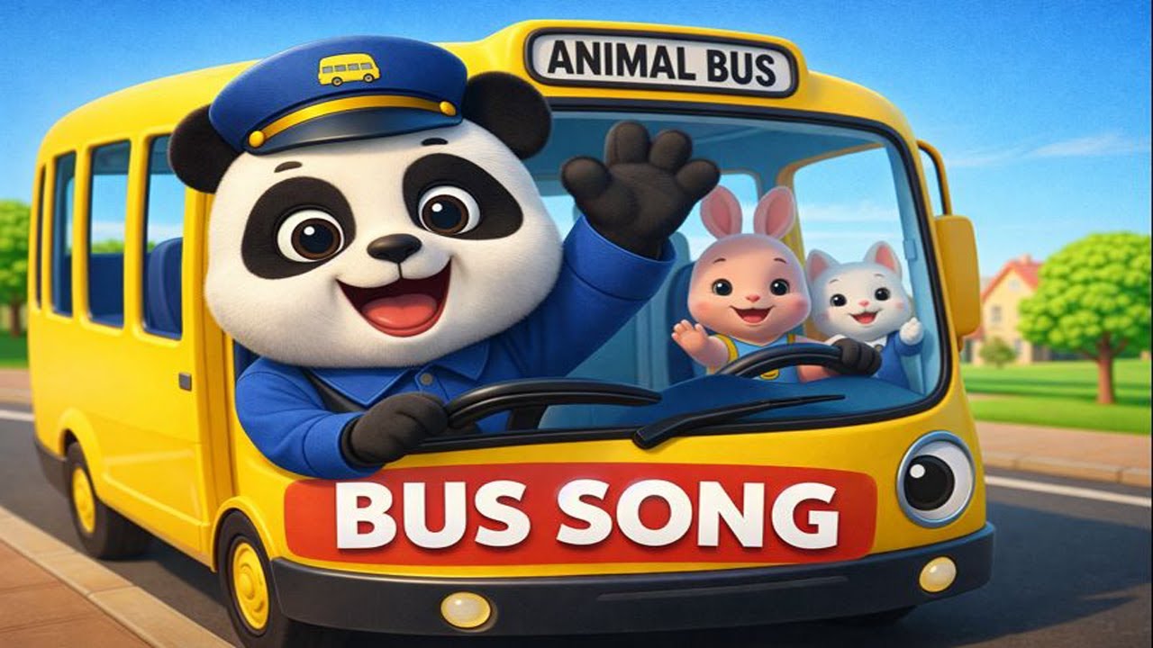 🎵 Elephant Bus Driver & City Bus Adventure | Fun Kids Songs | Nursery Rhymes for Children 🚌🐘