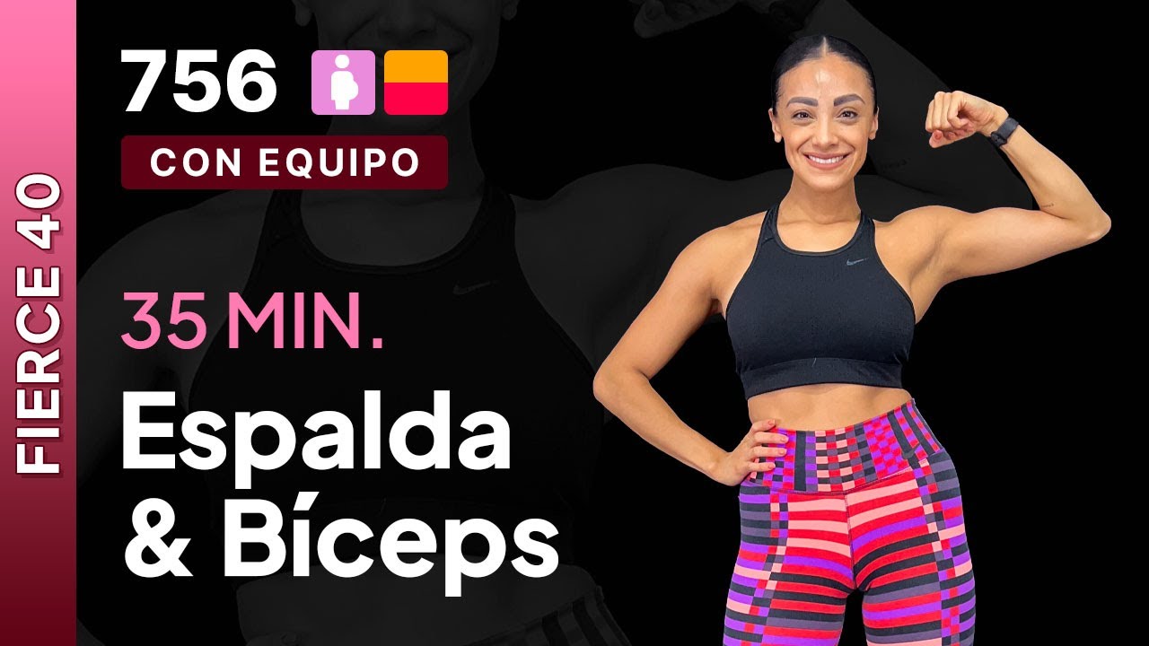 Día 32 Fierce-40 | Bíceps & espalda | Rutina en casa | Espalda fuerte | Brazos fuertes