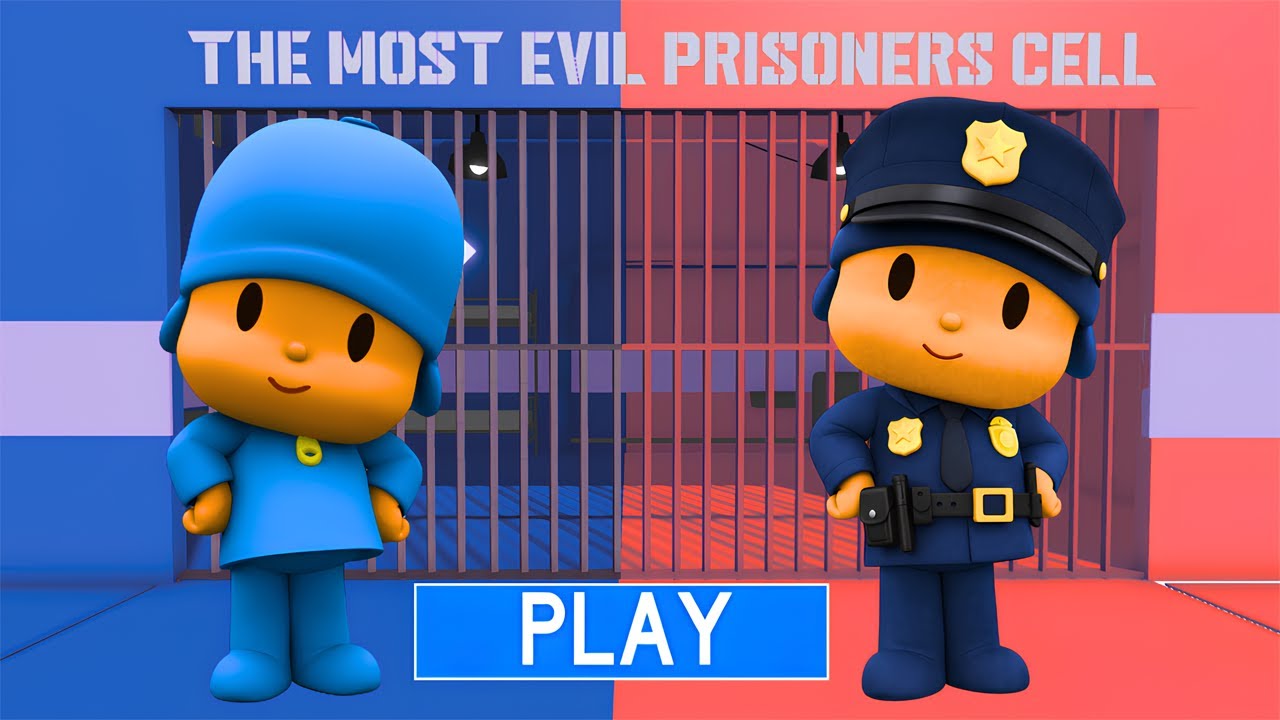 POCOYO VS POCOYO POLICE in BARRY'S PRISON RUN! New Obby GAMEPLAY