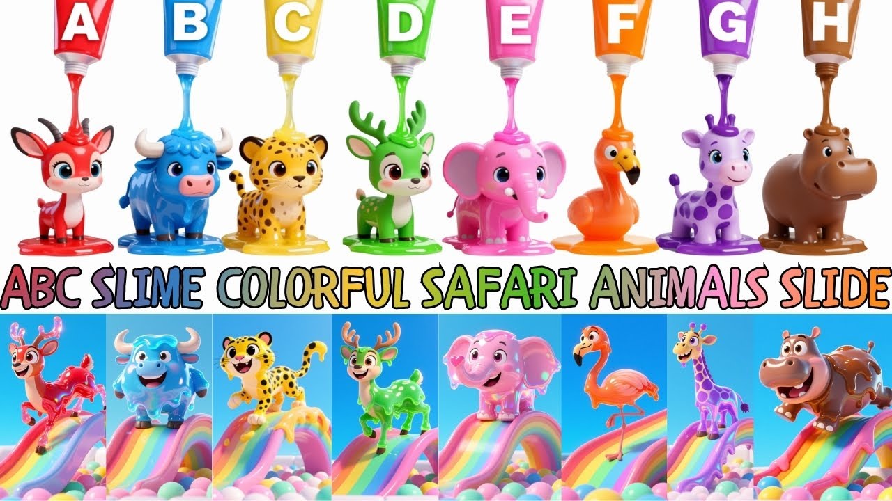 ABC Colorful Safari Animal Sounds Song 1117 | Color & ABC Song For Kids | Little Dinos Learn