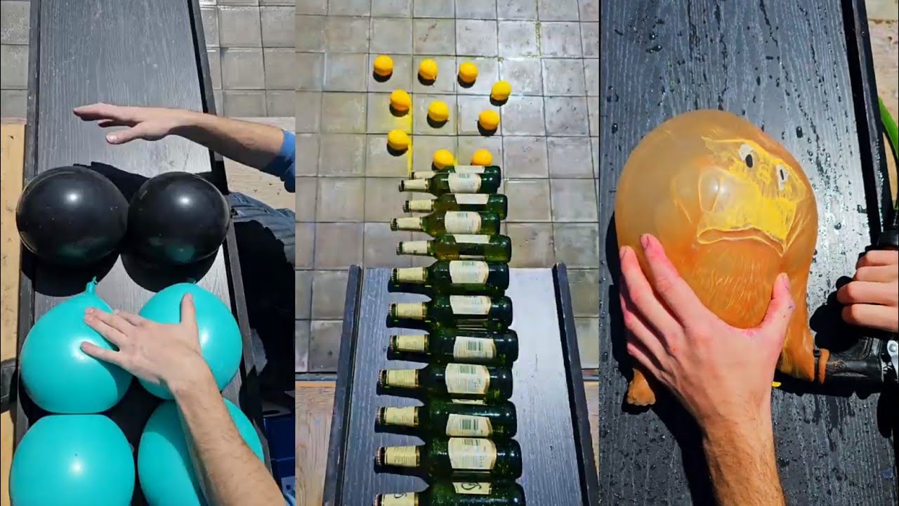 🔥🍾Throwing Bottle On Stairs | 🇺🇲Crushing crunchy & soft things | Glass bottle breaking