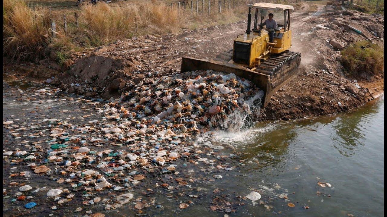 Start incredible new Project!! Dump Trucks & Bulldozer D31P Fill-Up Dirt On the Water