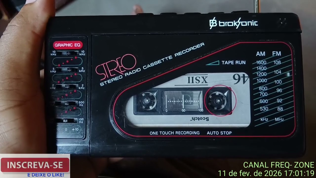 RÁDIO LÍDER FM 103.5 NO RÁDIO CASSETTE BROKSONIC