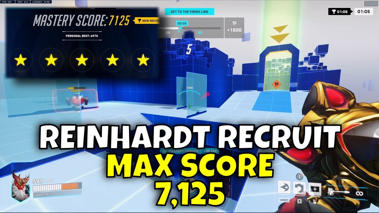 「Hero Mastery」 Reinhardt RECRUIT 5 Stars MAX SCORE Walkthrough (Overwatch 2 Guide)
